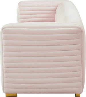 Ravish Velvet / Engineered Wood / Metal / Foam Contemporary Pink Velvet Sofa - 88" W x 35" D x 31.5" H