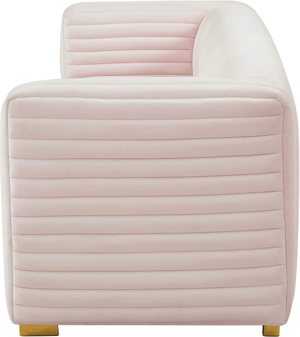 Ravish Velvet / Engineered Wood / Metal / Foam Contemporary Pink Velvet Sofa - 88" W x 35" D x 31.5" H