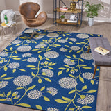Noble House Dvorah Indoor Floral 8 x 11 Area Rug, Blue and Green