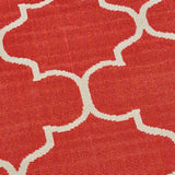 Makena Indoor Geometric 5 x 8 Area Rug, Red and Ivory Noble House