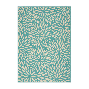Noble House Simone Indoor/ Outdoor Floral 5 x 8 Area Rug, Blue and Ivory