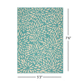 Noble House Simone Indoor/ Outdoor Floral 5 x 8 Area Rug, Blue and Ivory