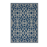 Noble House Belmont Indoor/ Outdoor Geometric 5 x 8 Area Rug, Navy and Ivory