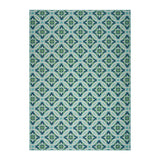 Noble House Erasmo Indoor Geometric 8 x 11 Area Rug, Blue and Green