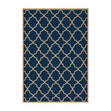 Serafin Indoor Geometric 5 x 8 Area Rug, Navy and Ivory Noble House