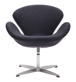 Zuo Modern Pori 100% Polyester, Steel Modern Commercial Grade Occasional Chair Gray, Silver 100% Polyester, Steel