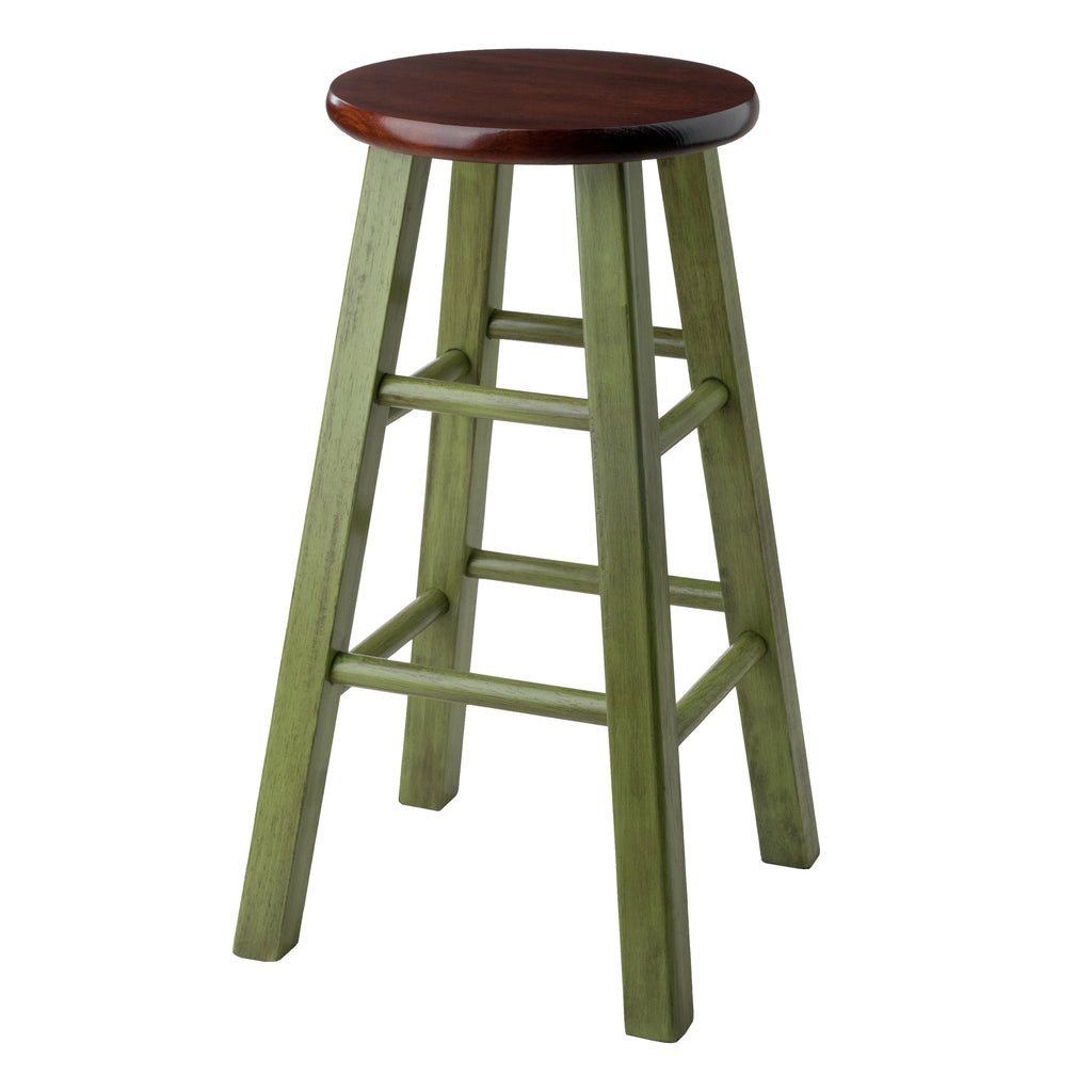 Winsome Wood Ivy Counter Stool, Rustic Green & Walnut 64224-WINSOMEWOOD