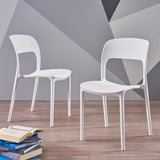 Kipford Indoor Plastic Chair, White Noble House