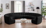 Infinity Boucle Fabric / Engineered Wood / Foam Contemporary Black Boucle Fabric 10pc. Modular Sectional - 183" W x 157" D x 33" H
