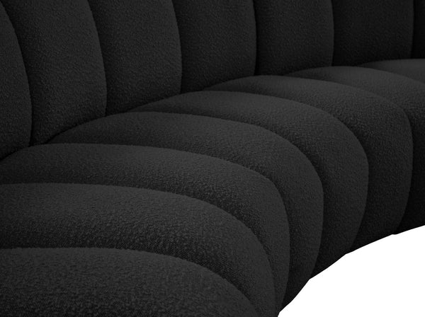 Infinity Boucle Fabric / Engineered Wood / Foam Contemporary Black Boucle Fabric 11pc. Modular Sectional - 183" W x 171" D x 33" H