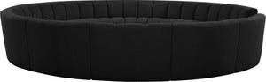 Infinity Boucle Fabric / Engineered Wood / Foam Contemporary Black Boucle Fabric 12pc. Modular Sectional - 183" W x 181" D x 33" H
