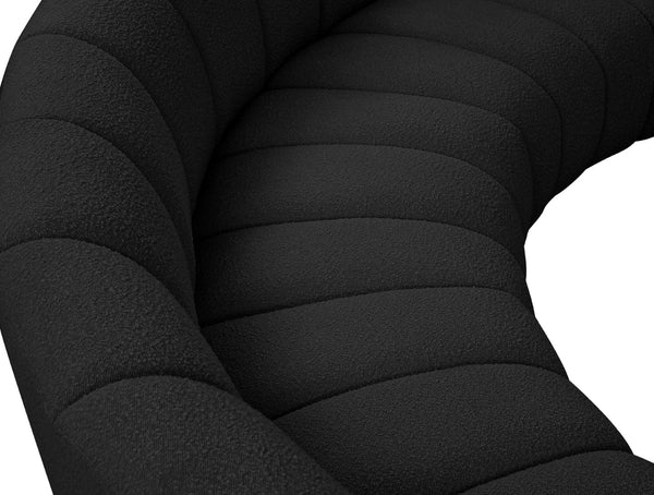 Infinity Boucle Fabric / Engineered Wood / Foam Contemporary Black Boucle Fabric 12pc. Modular Sectional - 183" W x 181" D x 33" H