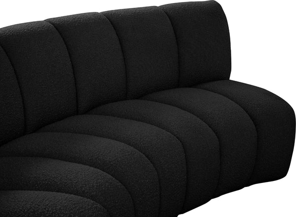 Infinity Boucle Fabric / Engineered Wood / Foam Contemporary Black Boucle Fabric 12pc. Modular Sectional - 183" W x 181" D x 33" H