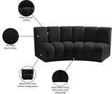 Infinity Boucle Fabric / Engineered Wood / Foam Contemporary Black Boucle Fabric 2pc. Modular Sectional - 83" W x 41" D x 33" H