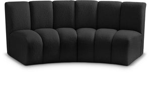 Infinity Boucle Fabric / Engineered Wood / Foam Contemporary Black Boucle Fabric 2pc. Modular Sectional - 83" W x 41" D x 33" H