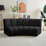 Infinity Boucle Fabric / Engineered Wood / Foam Contemporary Black Boucle Fabric 2pc. Modular Sectional - 83" W x 41" D x 33" H