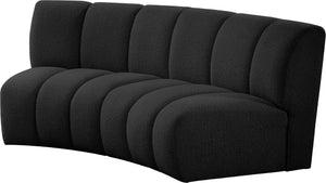Infinity Boucle Fabric / Engineered Wood / Foam Contemporary Black Boucle Fabric 2pc. Modular Sectional - 83" W x 41" D x 33" H