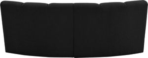 Infinity Boucle Fabric / Engineered Wood / Foam Contemporary Black Boucle Fabric 2pc. Modular Sectional - 83" W x 41" D x 33" H