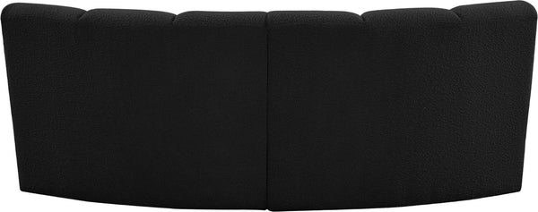 Infinity Boucle Fabric / Engineered Wood / Foam Contemporary Black Boucle Fabric 2pc. Modular Sectional - 83" W x 41" D x 33" H