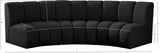 Infinity Boucle Fabric / Engineered Wood / Foam Contemporary Black Boucle Fabric 3pc. Modular Sectional - 119" W x 48" D x 33" H