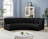 Infinity Boucle Fabric / Engineered Wood / Foam Contemporary Black Boucle Fabric 3pc. Modular Sectional - 119" W x 48" D x 33" H