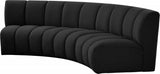 Infinity Boucle Fabric / Engineered Wood / Foam Contemporary Black Boucle Fabric 3pc. Modular Sectional - 119" W x 48" D x 33" H