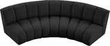 Infinity Boucle Fabric / Engineered Wood / Foam Contemporary Black Boucle Fabric 3pc. Modular Sectional - 119" W x 48" D x 33" H