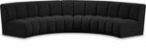 Infinity Boucle Fabric / Engineered Wood / Foam Contemporary Black Boucle Fabric 4pc. Modular Sectional - 148" W x 59" D x 33" H