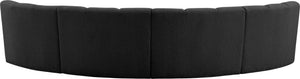 Infinity Boucle Fabric / Engineered Wood / Foam Contemporary Black Boucle Fabric 4pc. Modular Sectional - 148" W x 59" D x 33" H