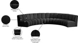 Infinity Boucle Fabric / Engineered Wood / Foam Contemporary Black Boucle Fabric 5pc. Modular Sectional - 167" W x 71" D x 33" H