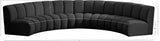 Infinity Boucle Fabric / Engineered Wood / Foam Contemporary Black Boucle Fabric 5pc. Modular Sectional - 167" W x 71" D x 33" H