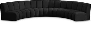 Infinity Boucle Fabric / Engineered Wood / Foam Contemporary Black Boucle Fabric 5pc. Modular Sectional - 167" W x 71" D x 33" H