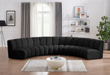 Infinity Boucle Fabric / Engineered Wood / Foam Contemporary Black Boucle Fabric 5pc. Modular Sectional - 167" W x 71" D x 33" H