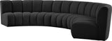 Infinity Boucle Fabric / Engineered Wood / Foam Contemporary Black Boucle Fabric 5pc. Modular Sectional - 167" W x 71" D x 33" H