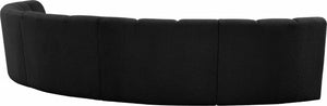 Infinity Boucle Fabric / Engineered Wood / Foam Contemporary Black Boucle Fabric 5pc. Modular Sectional - 167" W x 71" D x 33" H