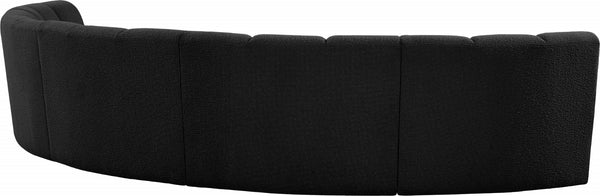 Infinity Boucle Fabric / Engineered Wood / Foam Contemporary Black Boucle Fabric 5pc. Modular Sectional - 167" W x 71" D x 33" H