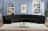 Infinity Boucle Fabric / Engineered Wood / Foam Contemporary Black Boucle Fabric 6pc. Modular Sectional - 174" W x 85" D x 33" H