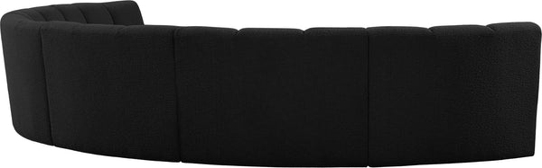 Infinity Boucle Fabric / Engineered Wood / Foam Contemporary Black Boucle Fabric 6pc. Modular Sectional - 174" W x 85" D x 33" H