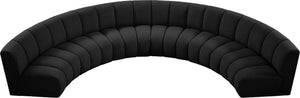 Infinity Boucle Fabric / Engineered Wood / Foam Contemporary Black Boucle Fabric 6pc. Modular Sectional - 174" W x 85" D x 33" H