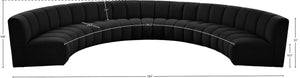 Infinity Boucle Fabric / Engineered Wood / Foam Contemporary Black Boucle Fabric 7pc. Modular Sectional - 183" W x 104" D x 33" H