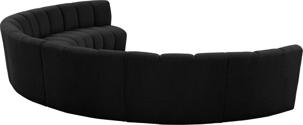 Infinity Boucle Fabric / Engineered Wood / Foam Contemporary Black Boucle Fabric 7pc. Modular Sectional - 183" W x 104" D x 33" H