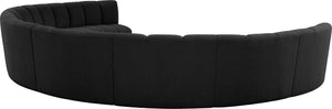 Infinity Boucle Fabric / Engineered Wood / Foam Contemporary Black Boucle Fabric 8pc. Modular Sectional - 183" W x 124" D x 33" H