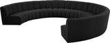 Infinity Boucle Fabric / Engineered Wood / Foam Contemporary Black Boucle Fabric 9pc. Modular Sectional - 183" W x 142" D x 33" H