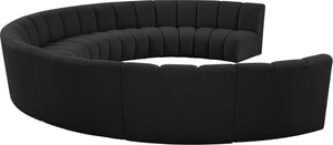 Infinity Boucle Fabric / Engineered Wood / Foam Contemporary Black Boucle Fabric 9pc. Modular Sectional - 183" W x 142" D x 33" H