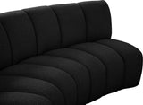Infinity Boucle Fabric / Engineered Wood / Foam Contemporary Black Boucle Fabric 9pc. Modular Sectional - 183" W x 142" D x 33" H