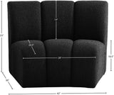 Infinity Boucle Fabric / Engineered Wood / Foam Contemporary Black Boucle Fabric Modular Chair - 43" W x 36" D x 33" H