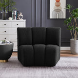 Infinity Boucle Fabric / Engineered Wood / Foam Contemporary Black Boucle Fabric Modular Chair - 43" W x 36" D x 33" H