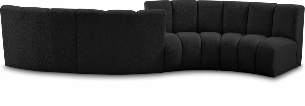 Infinity Boucle Fabric / Engineered Wood / Foam Contemporary Black Boucle Fabric 4pc. Modular Sectional - 154" W x 57" D x 33" H
