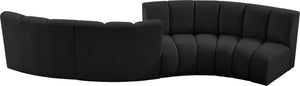 Infinity Boucle Fabric / Engineered Wood / Foam Contemporary Black Boucle Fabric 4pc. Modular Sectional - 154" W x 57" D x 33" H