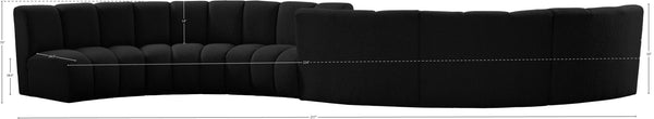Infinity Boucle Fabric / Engineered Wood / Foam Contemporary Black Boucle Fabric 6pc. Modular Sectional - 217" W x 56" D x 33" H